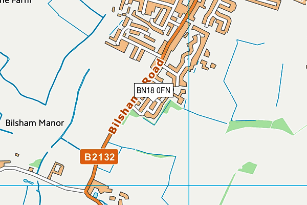 BN18 0FN map - OS VectorMap District (Ordnance Survey)