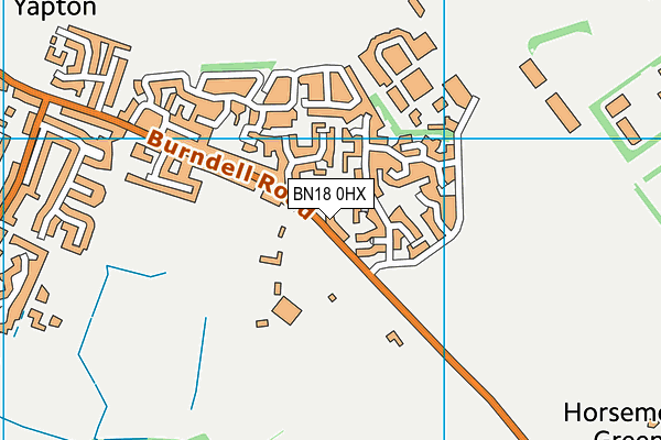 BN18 0HX map - OS VectorMap District (Ordnance Survey)