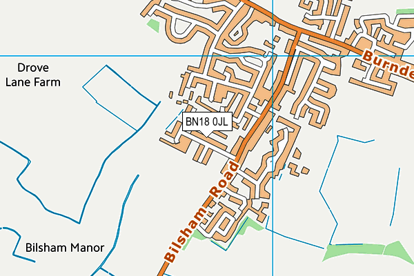 BN18 0JL map - OS VectorMap District (Ordnance Survey)