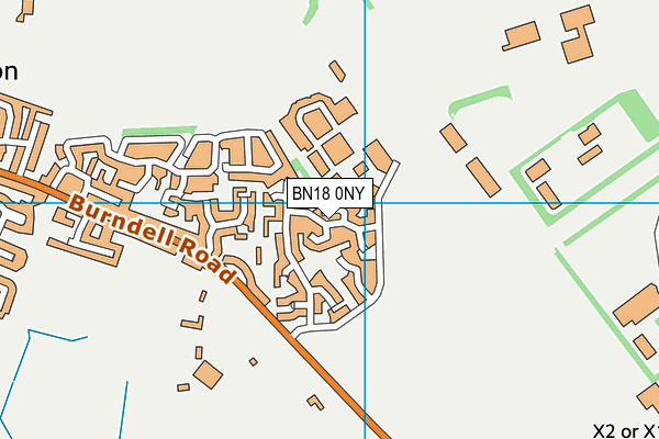 BN18 0NY map - OS VectorMap District (Ordnance Survey)