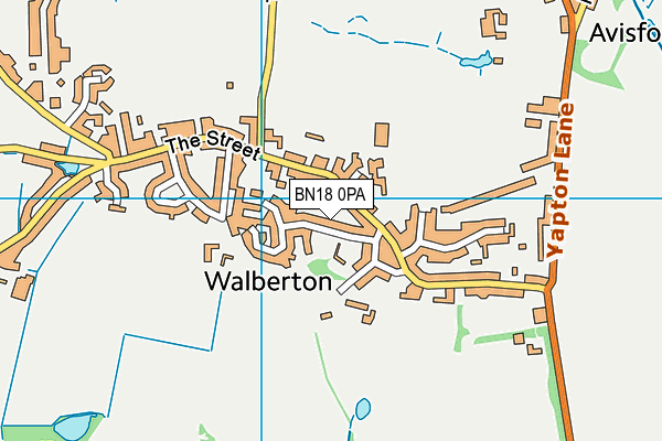 BN18 0PA map - OS VectorMap District (Ordnance Survey)