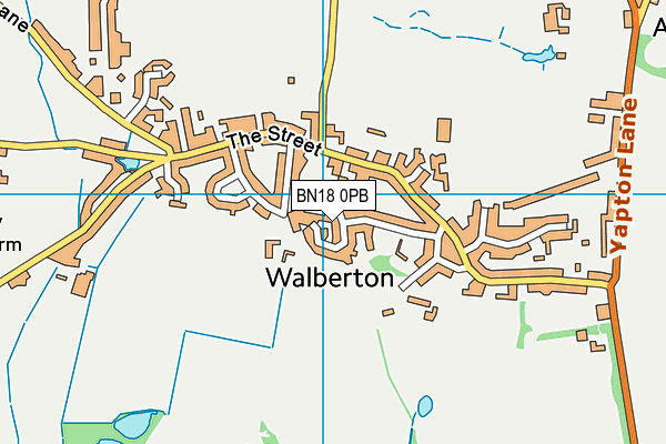 BN18 0PB map - OS VectorMap District (Ordnance Survey)
