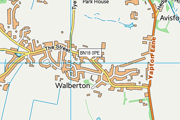 BN18 0PE map - OS VectorMap District (Ordnance Survey)