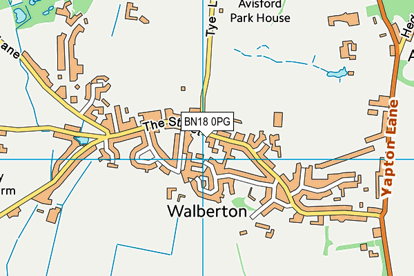 BN18 0PG map - OS VectorMap District (Ordnance Survey)