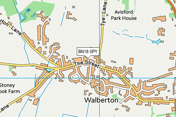 BN18 0PY map - OS VectorMap District (Ordnance Survey)