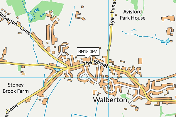 BN18 0PZ map - OS VectorMap District (Ordnance Survey)