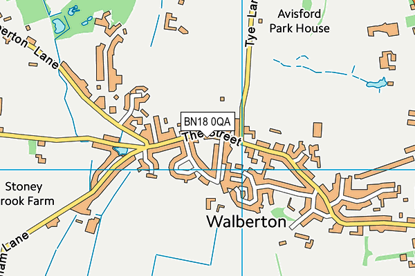 BN18 0QA map - OS VectorMap District (Ordnance Survey)