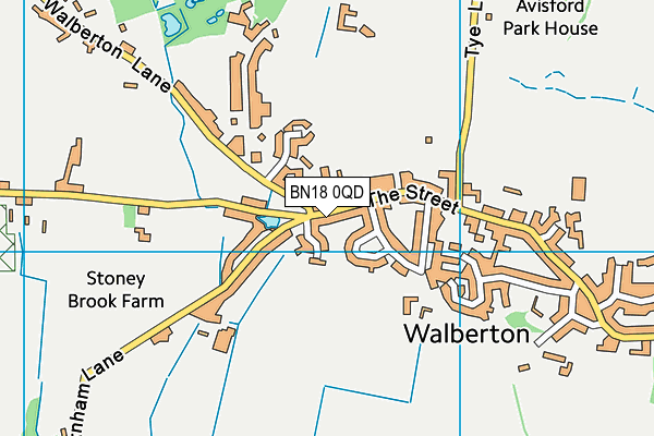 BN18 0QD map - OS VectorMap District (Ordnance Survey)