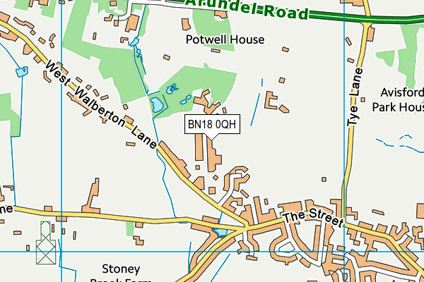 BN18 0QH map - OS VectorMap District (Ordnance Survey)