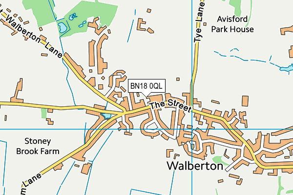 BN18 0QL map - OS VectorMap District (Ordnance Survey)