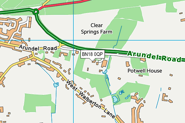 BN18 0QP map - OS VectorMap District (Ordnance Survey)