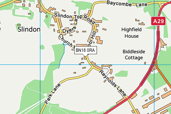 BN18 0RA map - OS VectorMap District (Ordnance Survey)