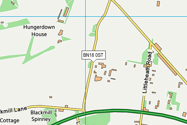 BN18 0ST map - OS VectorMap District (Ordnance Survey)