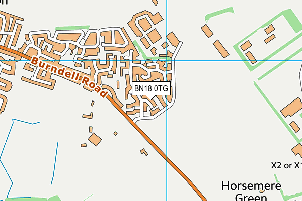 BN18 0TG map - OS VectorMap District (Ordnance Survey)