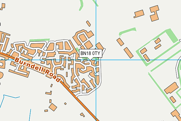 BN18 0TY map - OS VectorMap District (Ordnance Survey)
