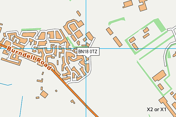 BN18 0TZ map - OS VectorMap District (Ordnance Survey)