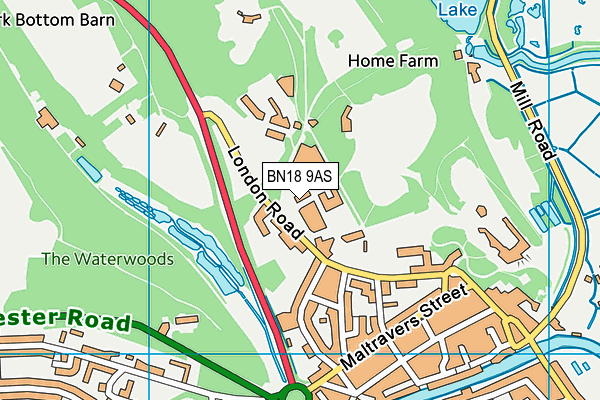 BN18 9AS map - OS VectorMap District (Ordnance Survey)