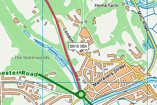 St Philip's Catholic Primary School, Arundel map (BN18 9BA) - OS VectorMap District (Ordnance Survey)
