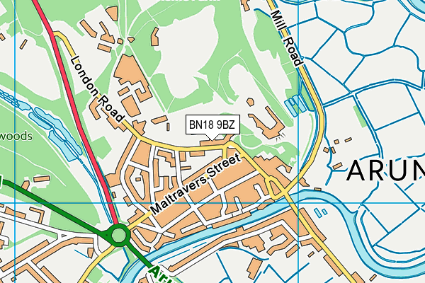 BN18 9BZ map - OS VectorMap District (Ordnance Survey)