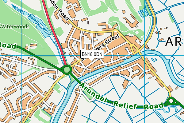 BN18 9DN map - OS VectorMap District (Ordnance Survey)