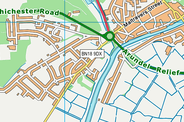 BN18 9DX map - OS VectorMap District (Ordnance Survey)