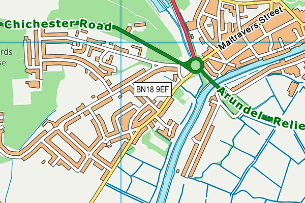 BN18 9EF map - OS VectorMap District (Ordnance Survey)