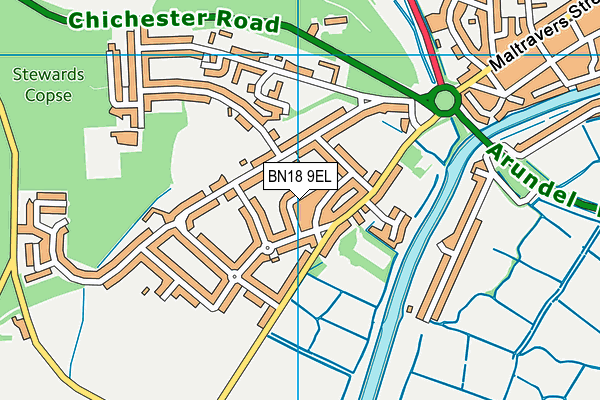 BN18 9EL map - OS VectorMap District (Ordnance Survey)