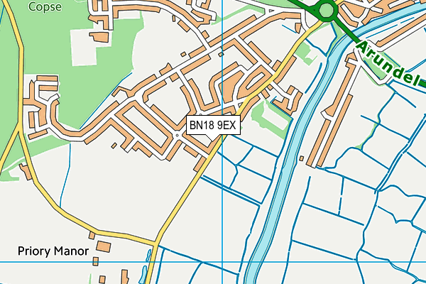 BN18 9EX map - OS VectorMap District (Ordnance Survey)