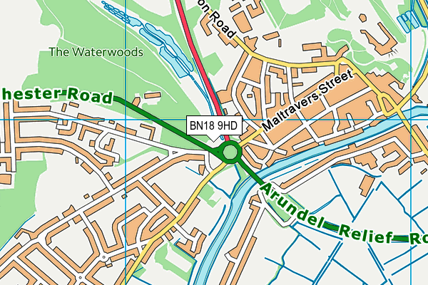 BN18 9HD map - OS VectorMap District (Ordnance Survey)