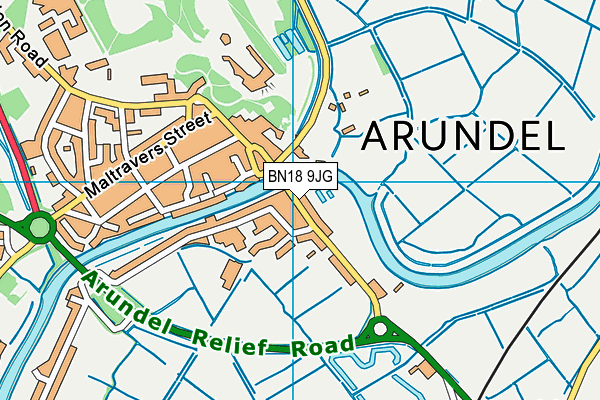 Arundel Lido map (BN18 9JG) - OS VectorMap District (Ordnance Survey)