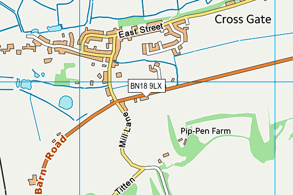 Amberley Football Club map (BN18 9LX) - OS VectorMap District (Ordnance Survey)