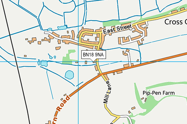 BN18 9NA map - OS VectorMap District (Ordnance Survey)