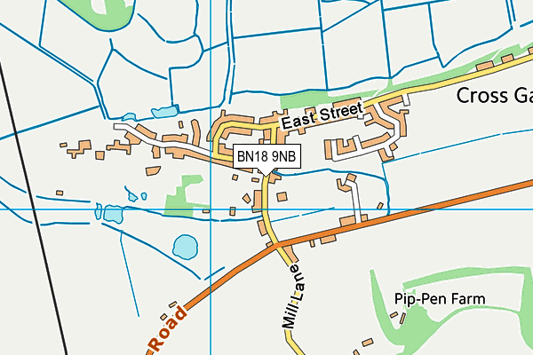 Amberley CofE Primary School map (BN18 9NB) - OS VectorMap District (Ordnance Survey)