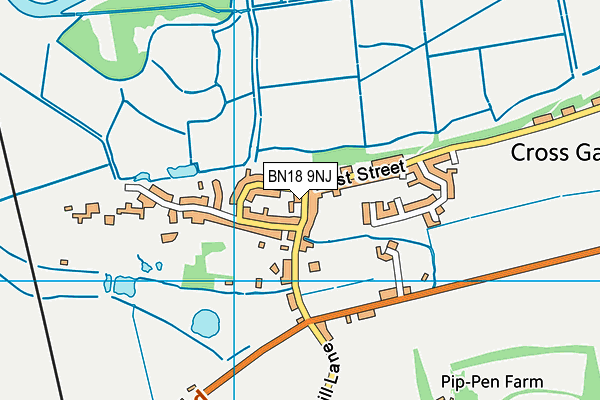 BN18 9NJ map - OS VectorMap District (Ordnance Survey)