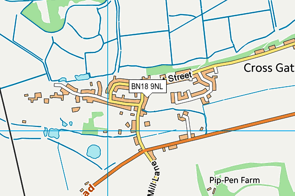 BN18 9NL map - OS VectorMap District (Ordnance Survey)