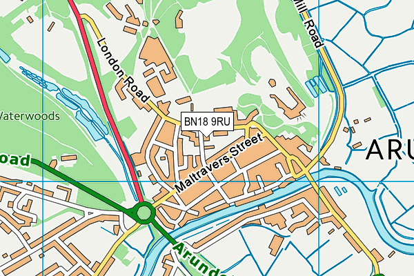 BN18 9RU map - OS VectorMap District (Ordnance Survey)