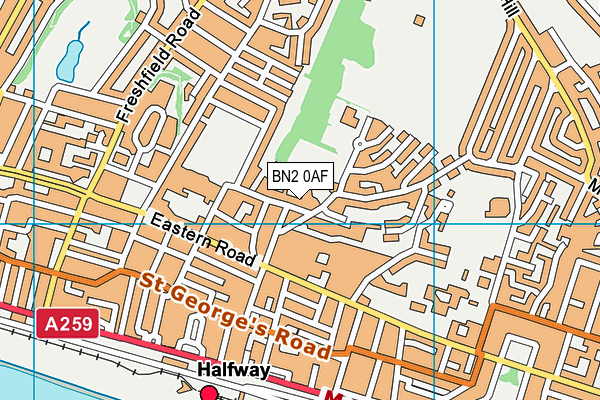 BN2 0AF map - OS VectorMap District (Ordnance Survey)
