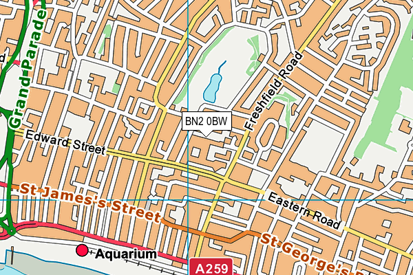 BN2 0BW map - OS VectorMap District (Ordnance Survey)