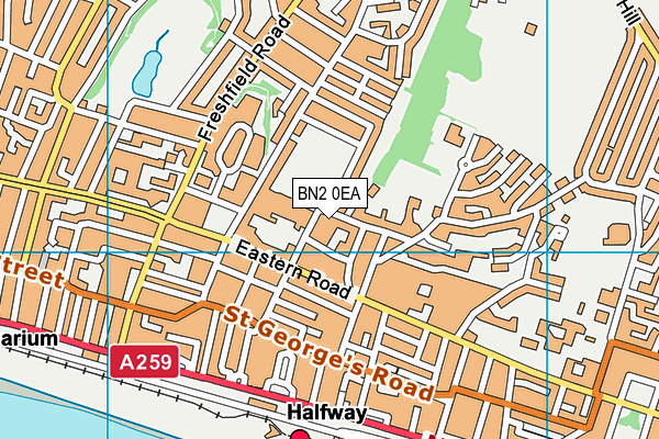 BN2 0EA map - OS VectorMap District (Ordnance Survey)