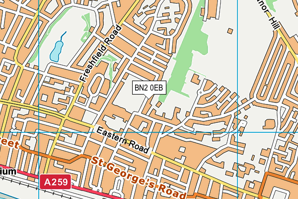 BN2 0EB map - OS VectorMap District (Ordnance Survey)