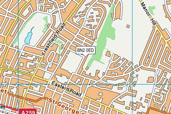 BN2 0ED map - OS VectorMap District (Ordnance Survey)