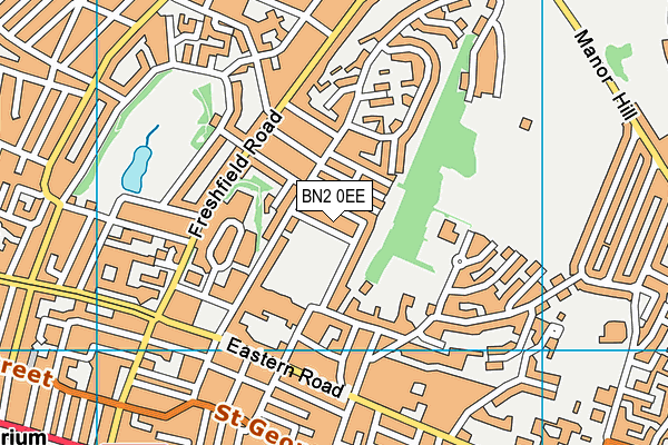 BN2 0EE map - OS VectorMap District (Ordnance Survey)