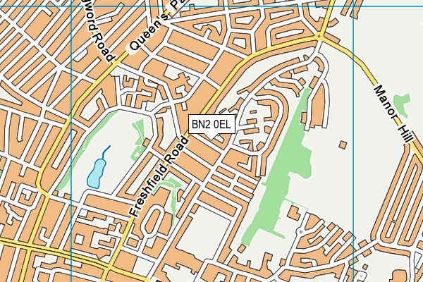 BN2 0EL map - OS VectorMap District (Ordnance Survey)