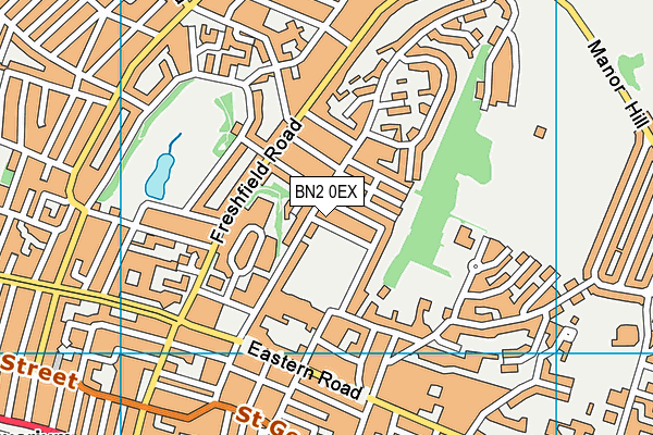 BN2 0EX map - OS VectorMap District (Ordnance Survey)