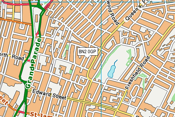 BN2 0GP map - OS VectorMap District (Ordnance Survey)