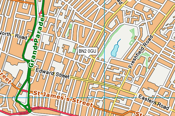 BN2 0GU map - OS VectorMap District (Ordnance Survey)