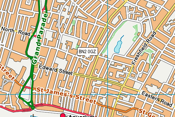 BN2 0GZ map - OS VectorMap District (Ordnance Survey)