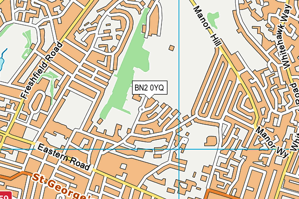 BN2 0YQ map - OS VectorMap District (Ordnance Survey)