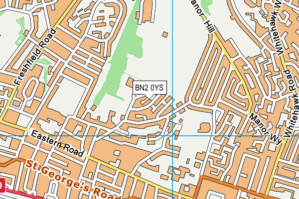 BN2 0YS map - OS VectorMap District (Ordnance Survey)