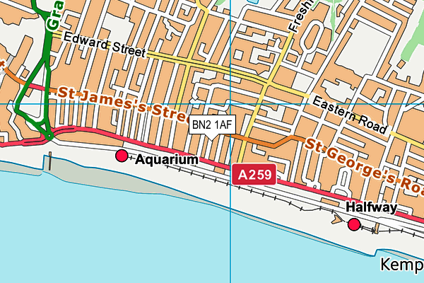 BN2 1AF map - OS VectorMap District (Ordnance Survey)